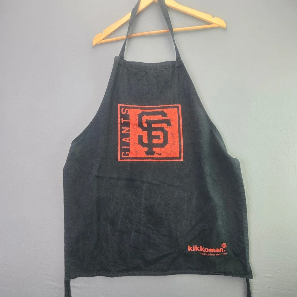 Kikkoman SF Giants Apron San Francisco Baseball One Size Black Red Logo BBQ Chef